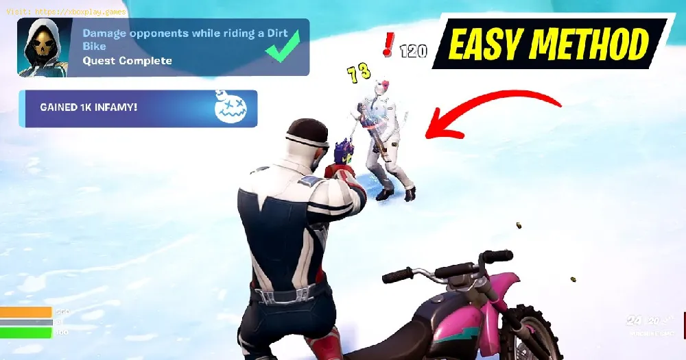 How to Damage Opponents While Riding a Dirt Bike in Fortnite