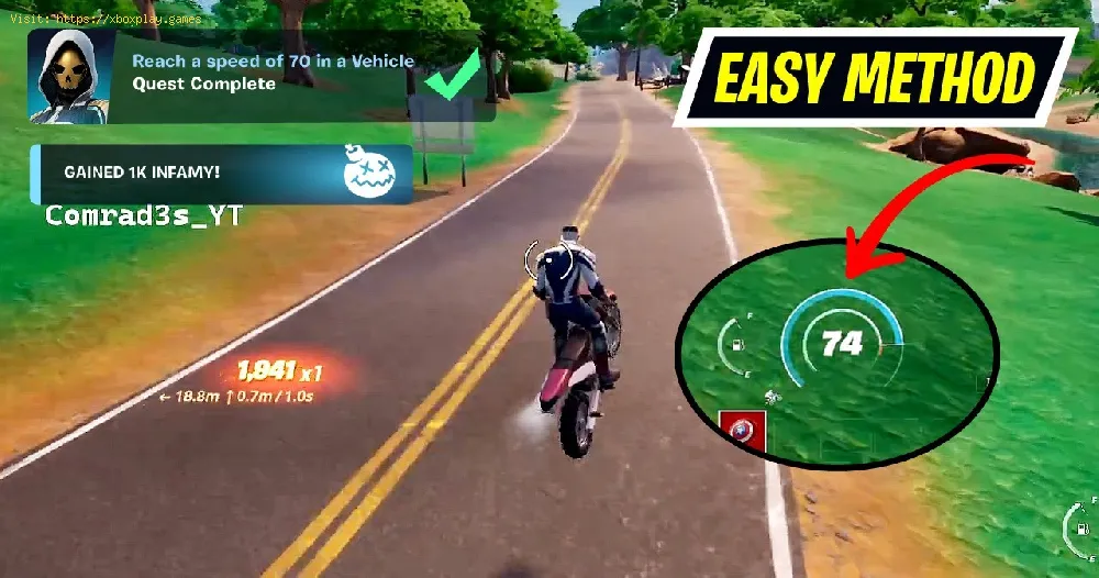 How to reach a speed of 70 mph in Fortnite
