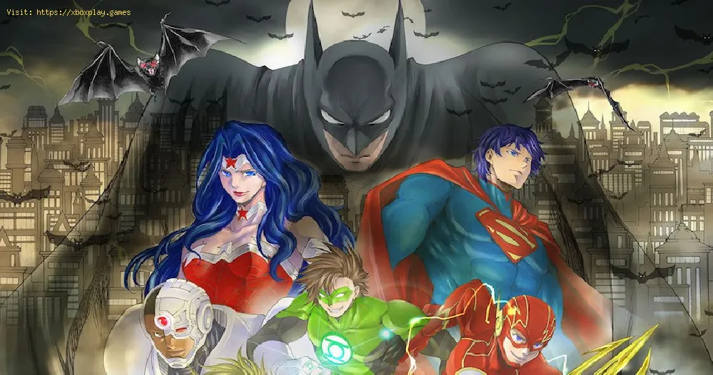 Batman and the Justice League in the first volume of the manga