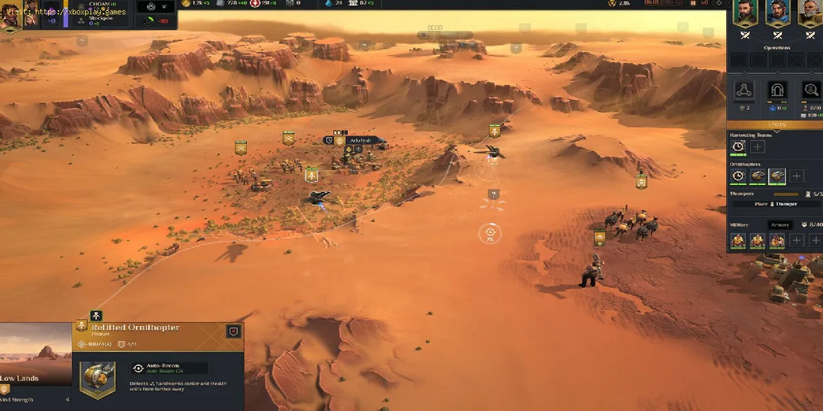 alterar idioma em Dune Spice Wars