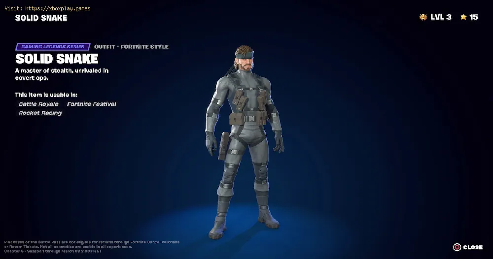 All Metal Gear Solid Cosmetics in Fortnite