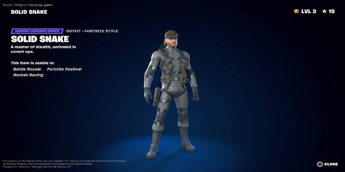 Cosméticos Metal Gear Solid em Fortnite