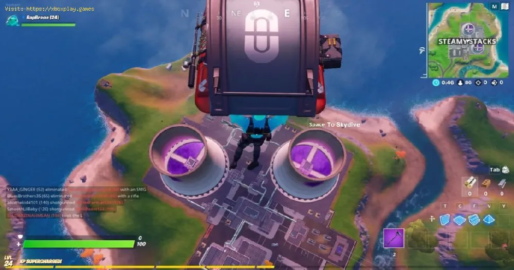 Fortnite: How To Skydive Through Rings In Steamy Stacks