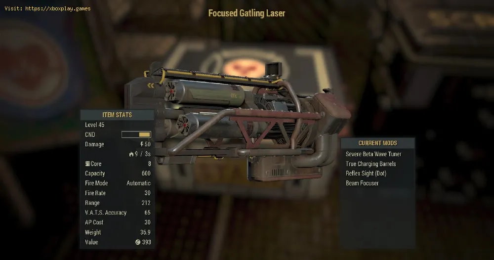 Fallout 76でガトリングレーザーを入手する方法