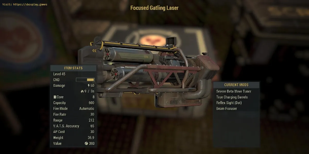 Obtenez le laser Gatling dans Fallout 76