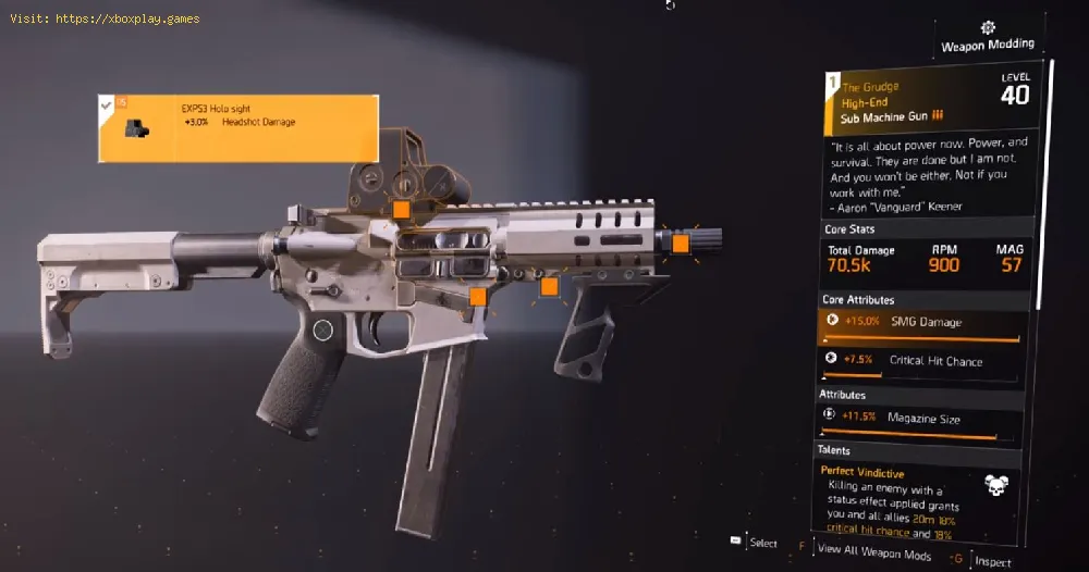 The Division 2: How to Get The Grudge SMG