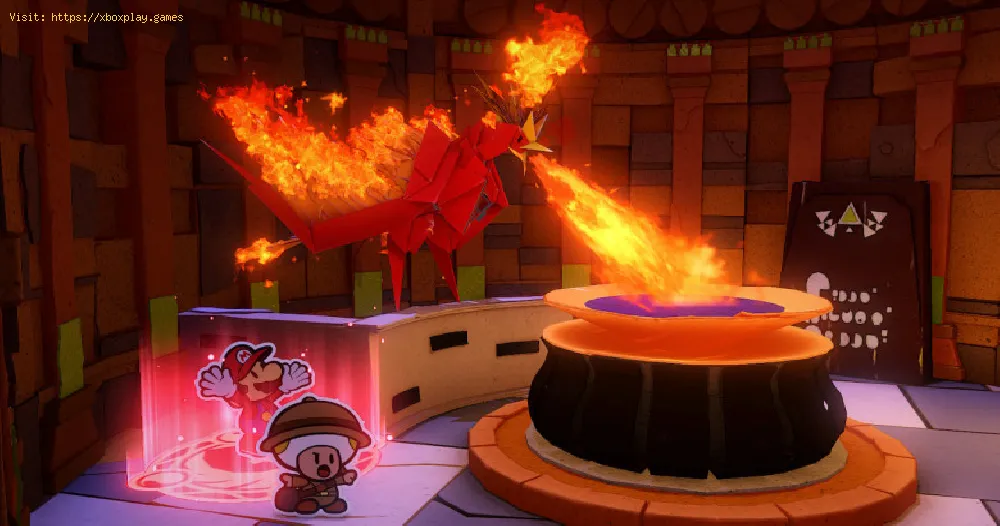 Paper Mario The Origami King: How to Beat the Fire Vellumental