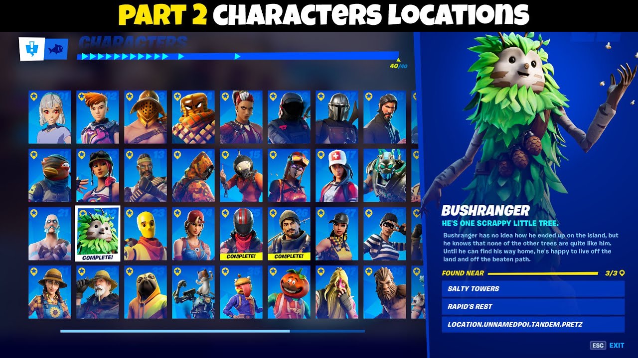 Fortnite Where To Find All 40 Character In Chapter 2 Season 5